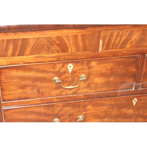 20 - An unusual antique Mahogany chest of drawers with secret drawer, approx 132 x 55 x 83cm