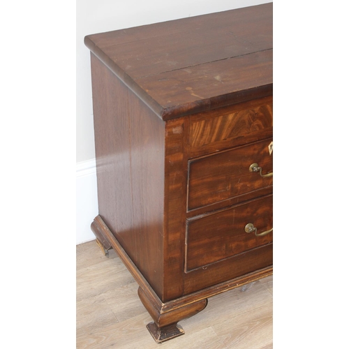 20 - An unusual antique Mahogany chest of drawers with secret drawer, approx 132 x 55 x 83cm