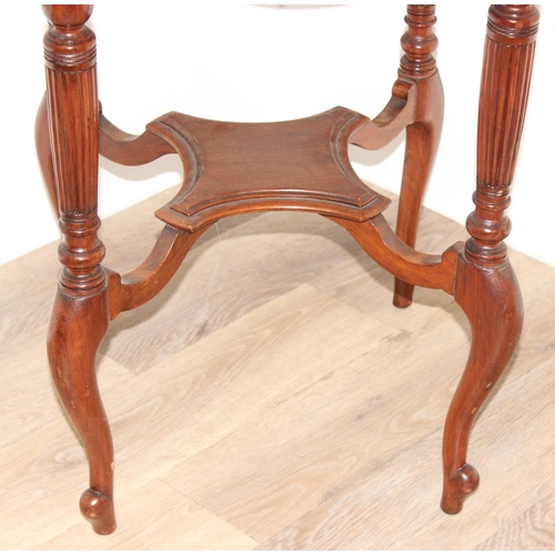 27 - Antique mahogany occasional table with shaped top, approx 68 x 68 x 73cm tall