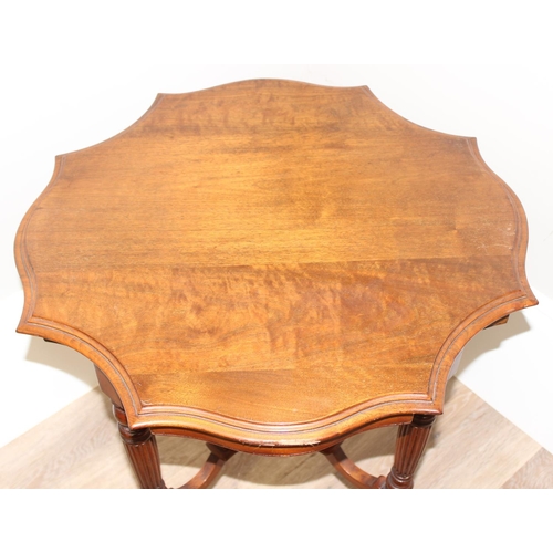 27 - Antique mahogany occasional table with shaped top, approx 68 x 68 x 73cm tall