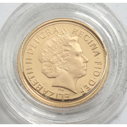 1202 - Gold Coins - Half Sovereign - 2008 Queen Elizabeth II gold proof coin, with original box and paperwo... 