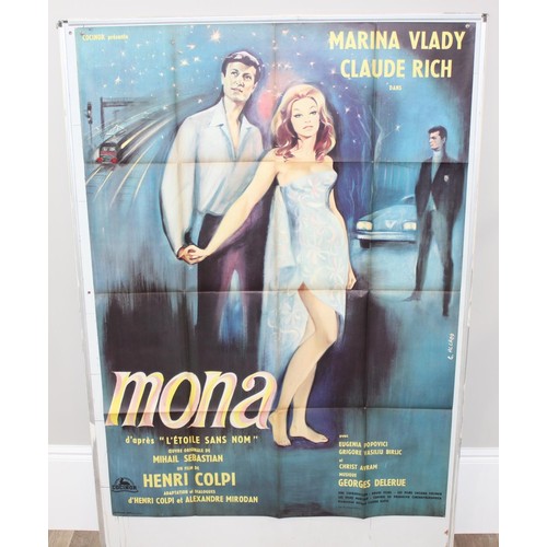 580 - 8 vintage French film posters to include 'Dracula', 'Mona', 'Chantage a Soho' and 'Les freres dynami... 