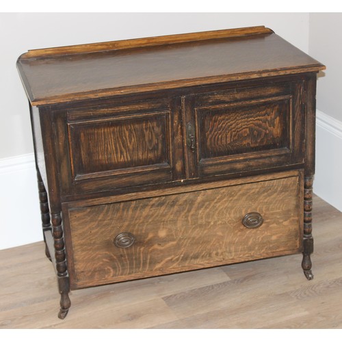 70 - A vintage sewing box table or stool with upholstered top and contents, an unusual early 20th century... 