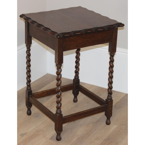 70 - A vintage sewing box table or stool with upholstered top and contents, an unusual early 20th century... 