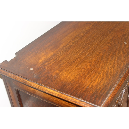 151 - A 17th century style carved oak sideboard with barleytwist supports, approx 152cm wide x 51cm deep x... 