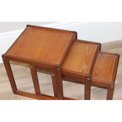 69 - A retro G-Plan style nest of tables, largest approx 47cm wide x 44cm deep x 47cm tall