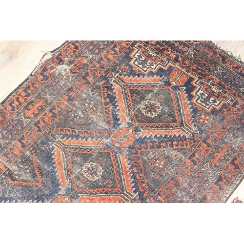 204 - 3 vintage rugs to inc a runner, largest approx 180cm x 63cm