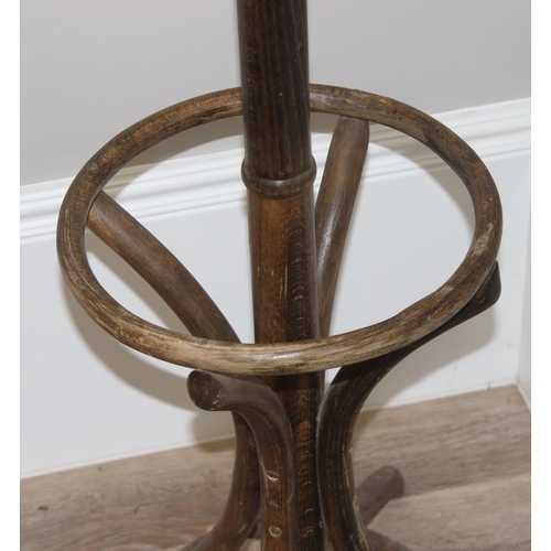 277 - Vintage bentwood coat or hat stand, approx 184cm tall