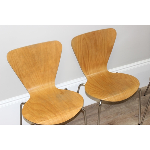 28 - 5 Scandinavian style bentwood and chrome chairs by 4BG, approx 80cm tall