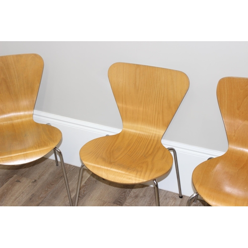 28 - 5 Scandinavian style bentwood and chrome chairs by 4BG, approx 80cm tall