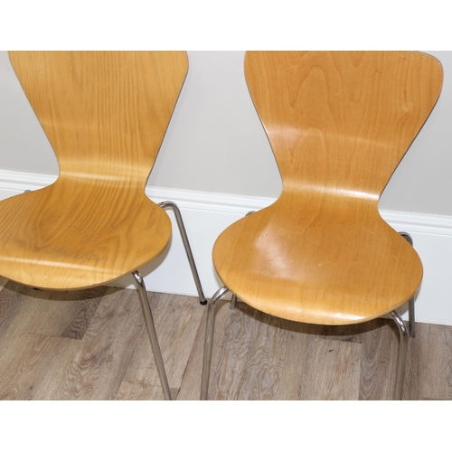 28 - 5 Scandinavian style bentwood and chrome chairs by 4BG, approx 80cm tall