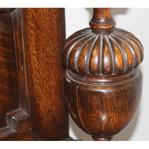 151 - A 17th century style carved oak sideboard with barleytwist supports, approx 152cm wide x 51cm deep x... 