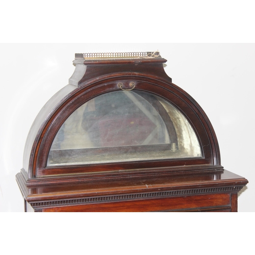 186 - A rare antique mahogany display cabinet with 2 glazed doors under a very unusual dome topped display... 