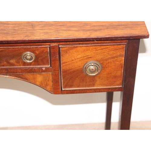 124 - A 19th century mahogany hall table or low boy with 3 drawers and round bras handles, approx 79cm wid... 