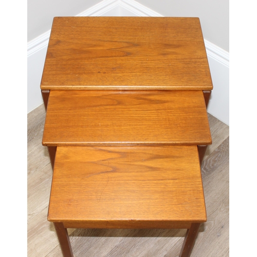 77 - A.H. McIntosh & Co of Kirkcaldy, a retro nest of 3 tables, the largest approx 53cm wide x 36cm deep ... 