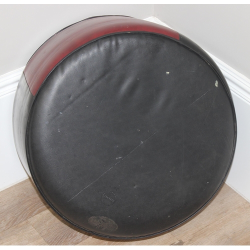 112 - Large Sherborne of England red and black Pouffe with Moroccan style decoration