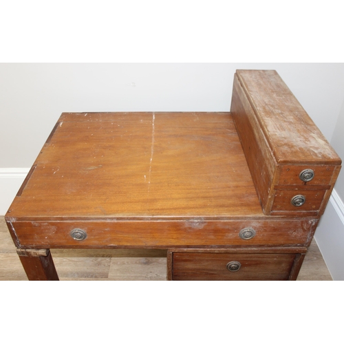 161 - A vintage collapsible artist's desk with various drawers and recesses, approx 76cm tall x 100cm wide... 