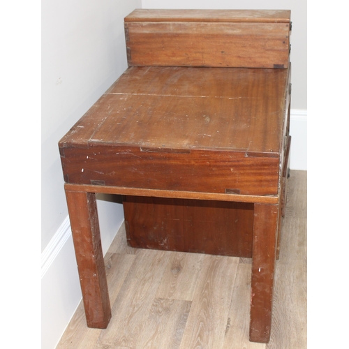 161 - A vintage collapsible artist's desk with various drawers and recesses, approx 76cm tall x 100cm wide... 