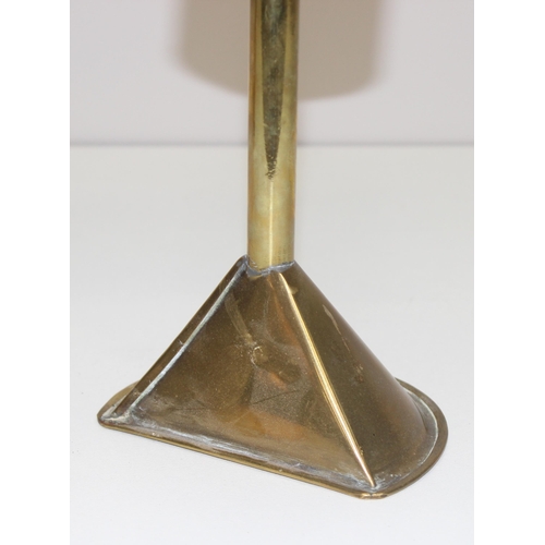 245 - A vintage Dutch brass snotneus oil lamp or lace makers lamp, 19th century, approx 30cm tall