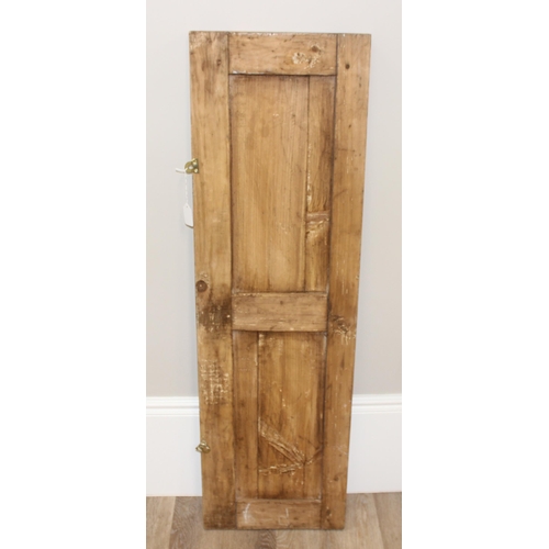 191 - Vintage carved pine door/panel with foliage details, approx 136cm x 41cm x 5cm