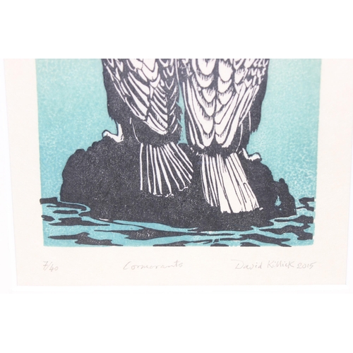 618 - Limited edition print 7/40 titled 'Cormorants' signed by the artist David Killick, 2015