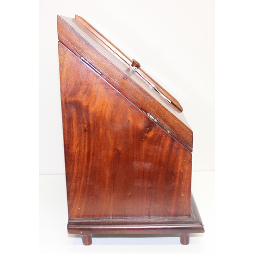 145 - An antique style mahogany desktop stationary box with drawer, approx 36cm wide x 37cm tall