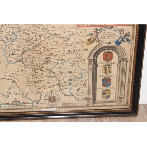 609 - John Speed (1552-1629), a 17th century map of Buckinghamshire to be sold by George Humble, in set wi... 