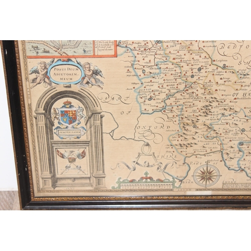 609 - John Speed (1552-1629), a 17th century map of Buckinghamshire to be sold by George Humble, in set wi... 