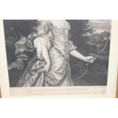 607 - Thomas Watson (1743-1781), After Sir Peter Lely, antique engraving from of Frances Dutchess of Richm... 