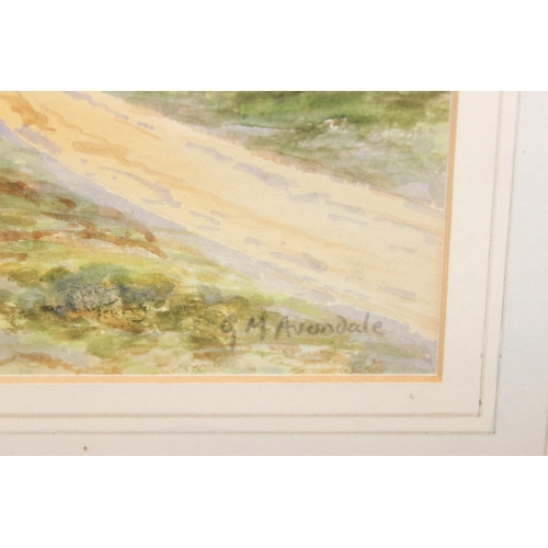 594 - 4 original watercolours to incl 3 landscapes, and a colourful still life, largest approx 50c x 48cm