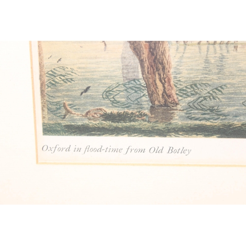 593 - Mixed lot of prints and pictures, to incl after William Turner 'Oxford in flood-time from Old Botley... 