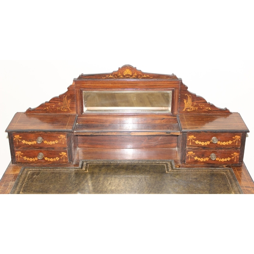 8 - In the manner of James Shoolbred, a 19th century rosewood writing desk with 2 banks of 2 small drawe... 