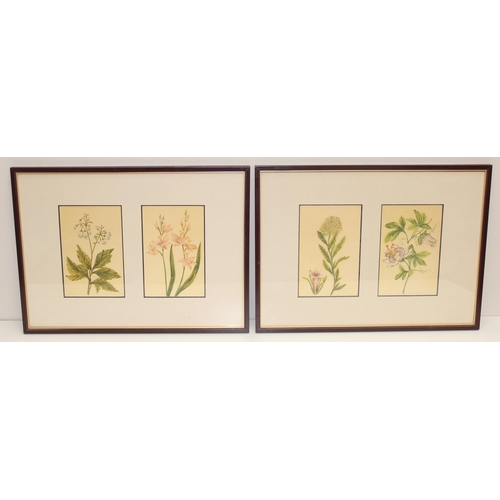 595 - 13 assorted hand coloured antique botanical prints, all framed, to include examples by Sowerby, Nevi... 