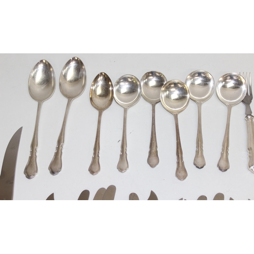 1044 - Qty of Harrison Bros & Howson Ltd silver-plated flatware, approx 3.5kg gross