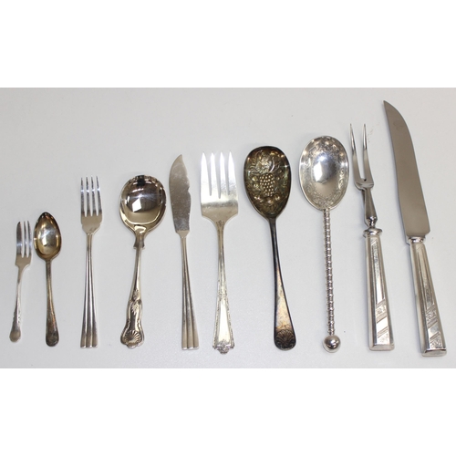 1045 - Qty of mixed silver plated flatware, approx 7kg gross