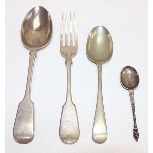 1046 - Qty of mixed silver plated flatware, approx 3.6kg gross