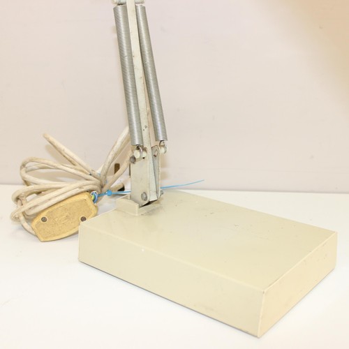 231 - 2 Anglepoise style desk lamps in white and cream