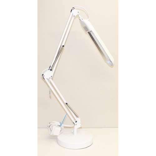 231 - 2 Anglepoise style desk lamps in white and cream