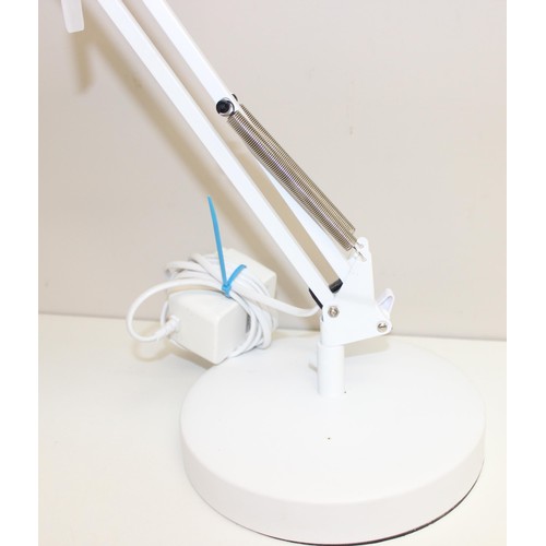 231 - 2 Anglepoise style desk lamps in white and cream