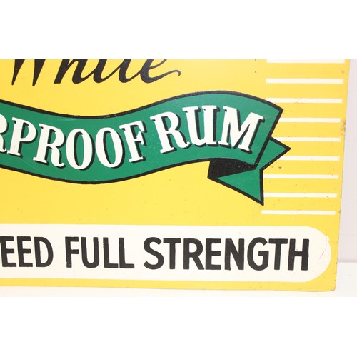 461 - Vintage painted metal advertising sign for Wray & Nephew White Overproof Rum, approx 45 x 34cm