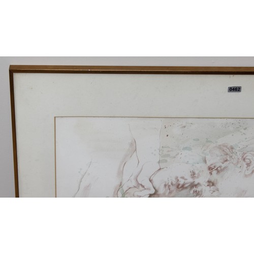 462 - Limited edition abstract print (90/180), indistinctly signed in pencil, in glazed frame, approx 85 x... 