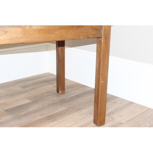 90 - Vintage wooden kitchen table, either oak, ash or elm, approx 150 W x 74 D x 76cm H