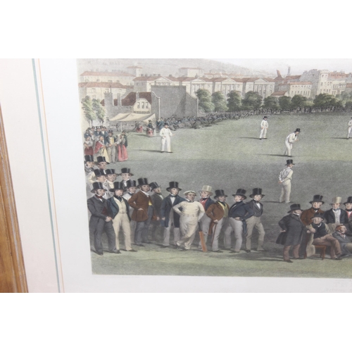 472 - After William Drummond & Charles J Basébe: A large hand-coloured engraving of 'The Cricket Match' be... 