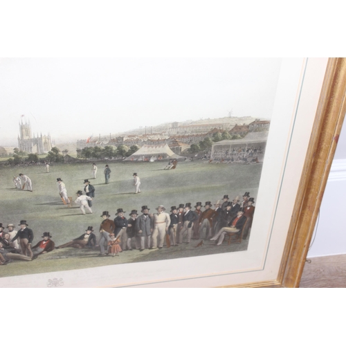 472 - After William Drummond & Charles J Basébe: A large hand-coloured engraving of 'The Cricket Match' be... 