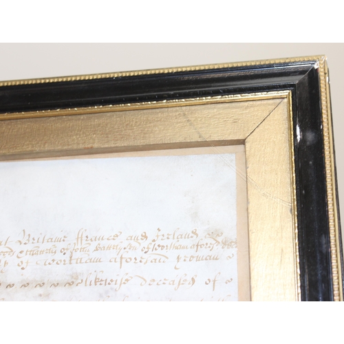 493 - Early 18th century marriage document or indenture on vellum dated 1714, with original seals and stam... 