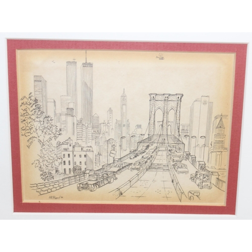 495 - Framed selection of 4 prints by Bill Shepperd of different scenes in New York, signed in pencil by t... 