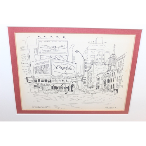 495 - Framed selection of 4 prints by Bill Shepperd of different scenes in New York, signed in pencil by t... 