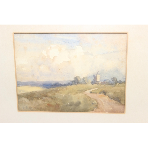 510 - Samuel Harry Hancock (1871–1932), watercolour of a windmill entitled 