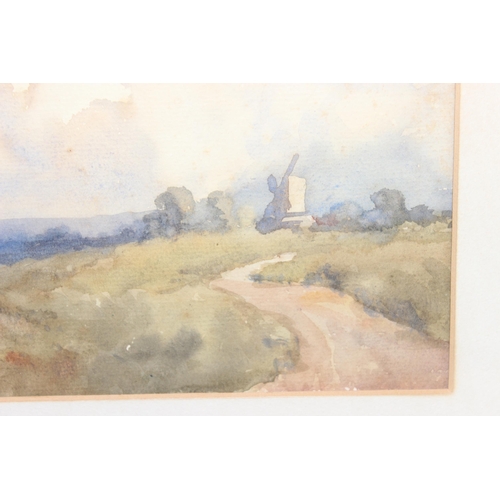 510 - Samuel Harry Hancock (1871–1932), watercolour of a windmill entitled 