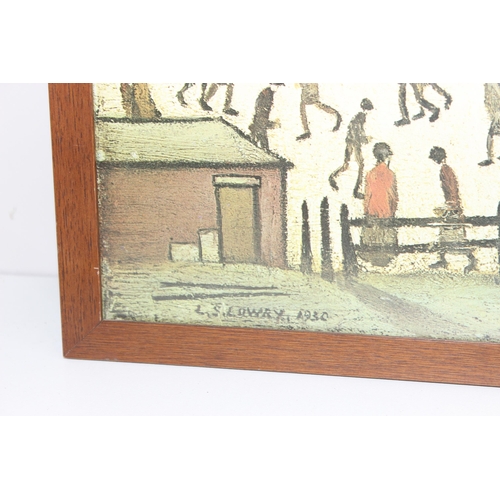 511 - After L. S. Lowry (British, 1887–1976): Vintage print of 'Coming From The Mill', in glazed wooden fr... 